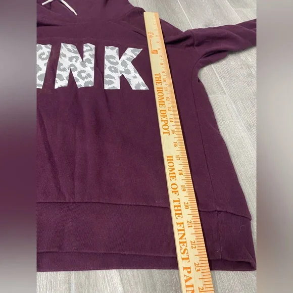 Victoria's Secret PINK cowl neck sweatshirt matching pants leopard print logo XS - Picture 13 of 16